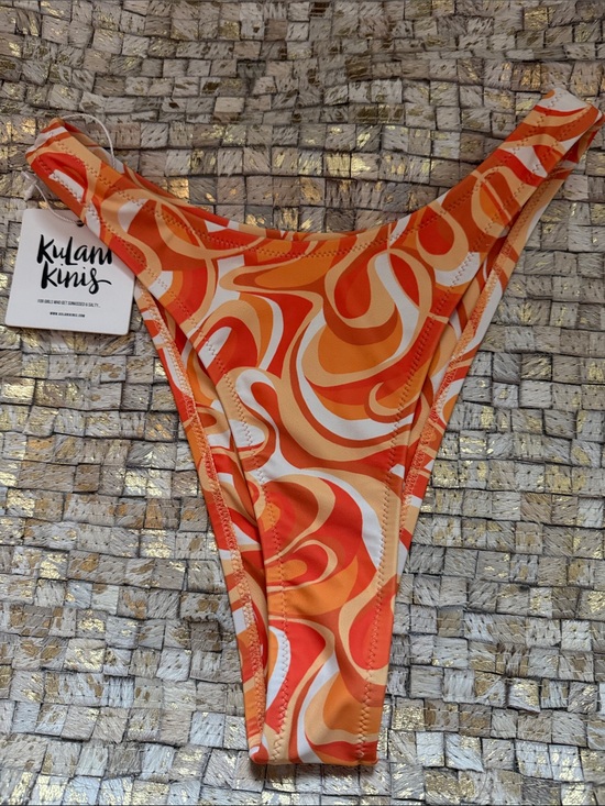 Kulani Kinis Other - Kulani Kinis Orange and White Swim HIGH LEG 🦵